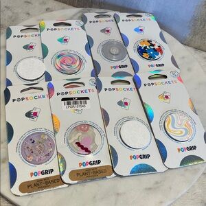 Set of 8 PopSocket PopGrip - Multicolor Swirl and Abstract Designs.